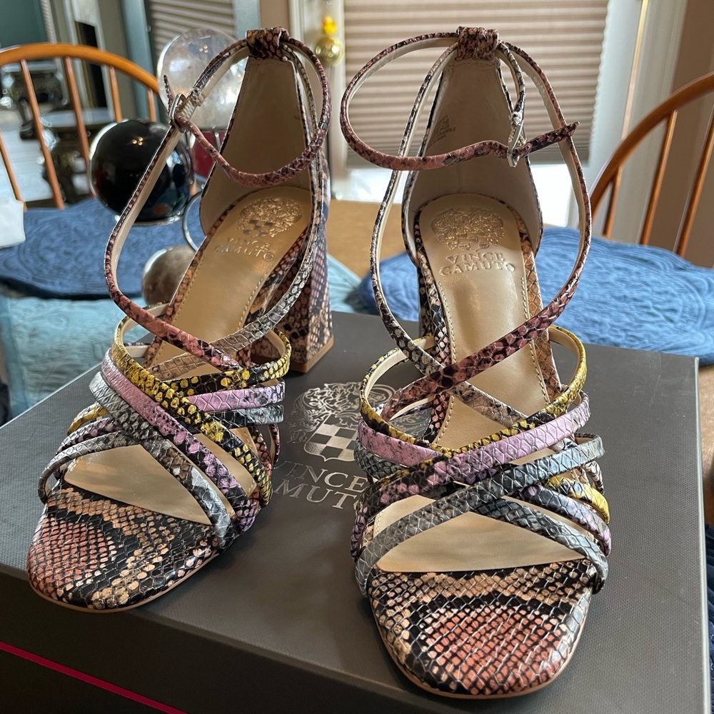 Vince Camuto animal style heels size 7 1/2 M.